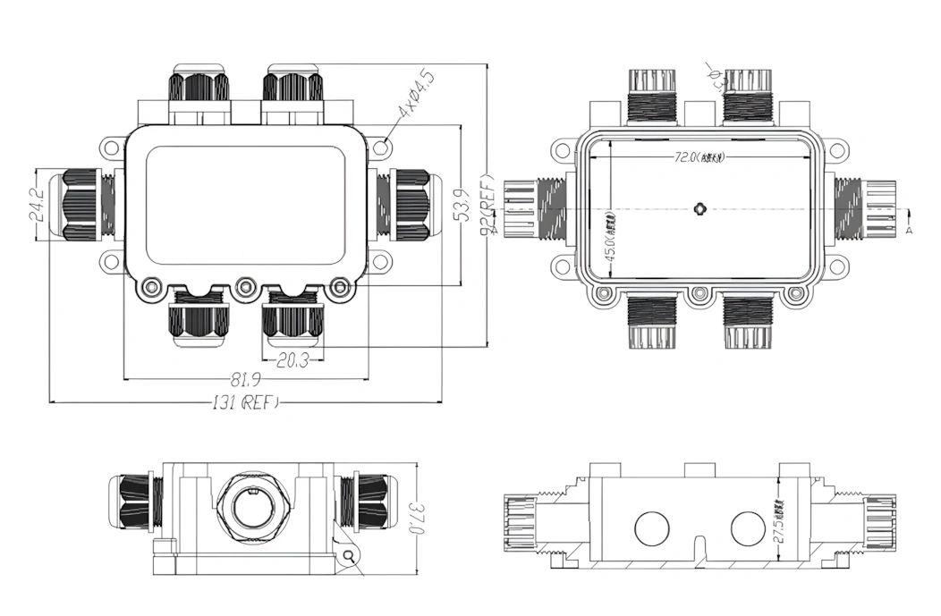 Drawings of Waterproof Junction Box