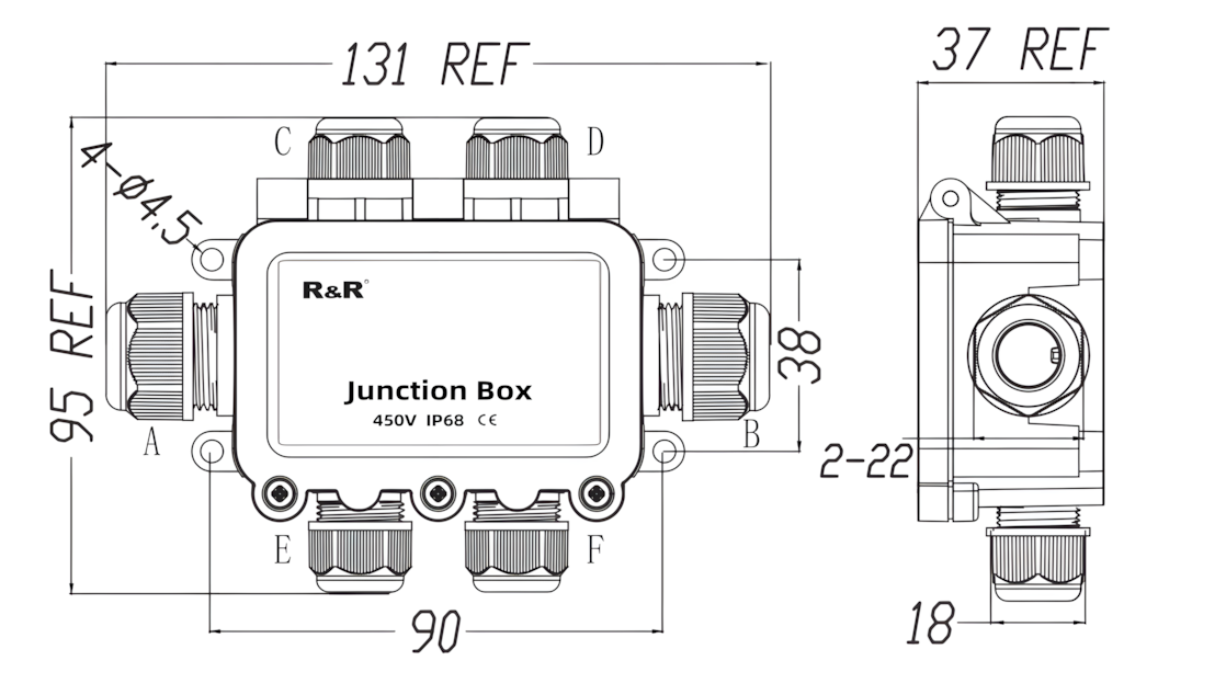Blueprints of Waterproof Electrical Enclosure